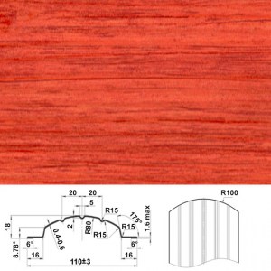 Штакетник фигурный - оттенок под рыжее дерево 3д